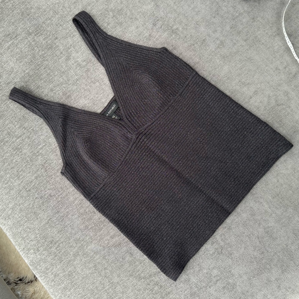 Like New Banana Republic Shimmer Black Knit Camisole